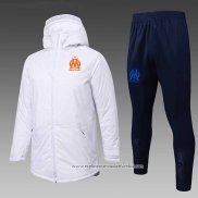 Conjunto de Agasalho Olympique Marsella 2025-2026 Branco Laranja