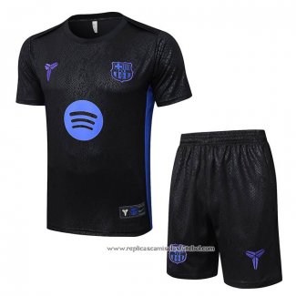 Fato de Treino Barcelona 2025-2026 Manga Curta Preto - Calcas Curta