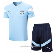 Fato de Treino Manchester City 2022-2023 Manga Curta Azul - Calcas Curta