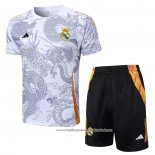 Fato de Treino Real Madrid Dragon 2024-2025 Manga Curta Branco - Calcas Curta