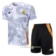 Fato de Treino Real Madrid Dragon 2024-2025 Manga Curta Branco - Calcas Curta