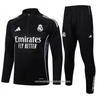 Sueter de Treinamento Real Madrid 2025-2026 Crianca Preto