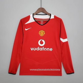 Retro Camisola 1º Manchester United 2004-2006 Manga Comprida