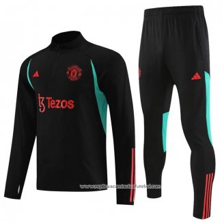 Sueter de Treinamento Manchester United 2023-2024 Crianca Preto