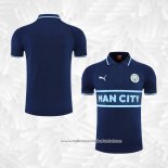 Camisola Polo del Manchester City 2022-2023 Azul Marino