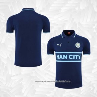 Camisola Polo del Manchester City 2022-2023 Azul Marino