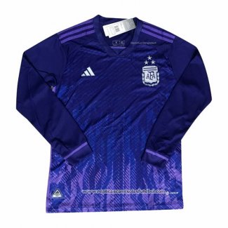 Camisola 2º Argentina 3 Estrellas 2022 Manga Comprida