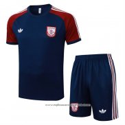 Fato de Treino Arsenal 2025-2026 Manga Curta Azul Vermelho - Calcas Curta