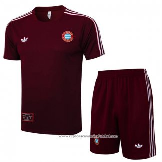 Fato de Treino Bayern de Munique 2025-2026 Manga Curta Vermelho - Calcas Curta