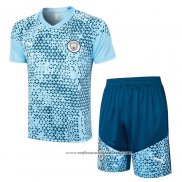 Fato de Treino Manchester City 2023-2024 Manga Curta Azul - Calcas Curta
