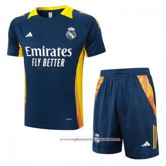 Fato de Treino Real Madrid 2024-2025 Manga Curta Azul - Calcas Curta