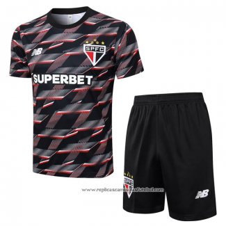 Fato de Treino Sao Paulo 2024-2025 Manga Curta Preto - Calcas Curta