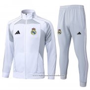 Jaqueta de Treinamento Real Madrid 2025-2026 Branco Cinza