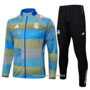 Jaqueta de Treinamento Real Madrid 2025-2026 Crianca Azul Verde