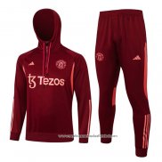 Sueter de Treinamento Manchester United 2023-2024 Crianca Vermelho Oscuro