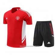 Fato de Treino Manchester United 2022-2023 Manga Curta Vermelho - Calcas Curta