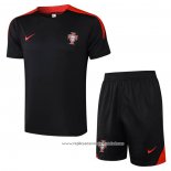 Fato de Treino Portugal 2024-2025 Manga Curta Preto - Calcas Curta
