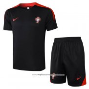 Fato de Treino Portugal 2024-2025 Manga Curta Preto - Calcas Curta