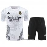 Fato de Treino Real Madrid Dragon 2024-2025 Manga Curta Branco - Calcas Curta