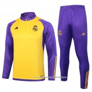 Sueter de Treinamento Real Madrid 2023-2024 Crianca Amarelo