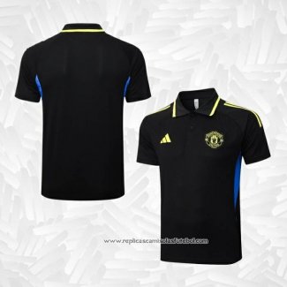 Camisola Polo del Manchester United 2025-2026 Preto Amarelo