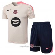 Fato de Treino Barcelona 2025-2026 Manga Curta Amarelo - Calcas Curta