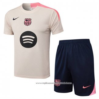 Fato de Treino Barcelona 2025-2026 Manga Curta Amarelo - Calcas Curta