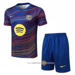 Fato de Treino Barcelona 2025-2026 Manga Curta Amarelo - Calcas Curta Azul