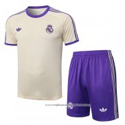 Fato de Treino Real Madrid 2025-2026 Manga Curta Amarelo - Calcas Curta
