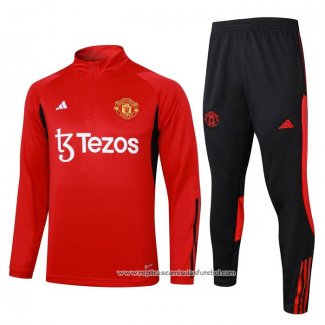 Sueter de Treinamento Manchester United 2023-2024 Crianca Vermelho