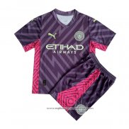 Camisola Manchester City Goleiro 2023-2024 Crianca Purpura