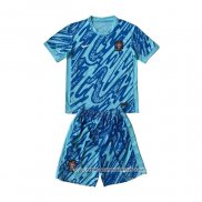 Camisola Portugal Goleiro 2024 Crianca Azul