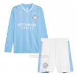 Camisola 1º Manchester City 2023-2024 Crianca Manga Comprida