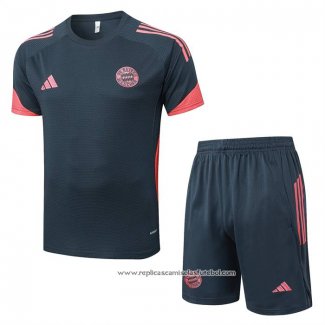 Fato de Treino Bayern de Munique 2025-2026 Manga Curta Cinza Oscuro - Calcas Curta