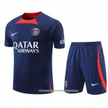 Fato de Treino Paris Saint-Germain 2022-2023 Manga Curta Azul Oscuro - Calcas Curta