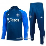 Sueter de Treinamento Manchester United 2023-2024 Crianca Azul