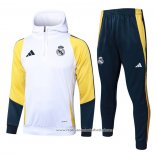 Sueter de Treinamento Real Madrid 2024-2025 Branco Amarelo