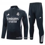Sueter de Treinamento Real Madrid 2025-2026 Crianca Cinza Oscuro