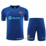 Fato de Treino Barcelona 2023-2024 Manga Curta Azul - Calcas Curta