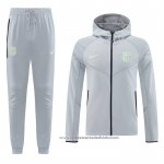 Fato de Treino Hoodie Barcelona 2025 Cinza