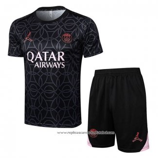 Fato de Treino Paris Saint-Germain Jordan 2024-2025 Manga Curta Preto - Calcas Curta