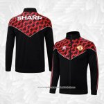 Jaqueta Manchester United 2025-2026 Preto Vermelho
