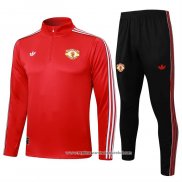 Sueter de Treinamento Manchester United 2025-2026 Crianca Vermelho