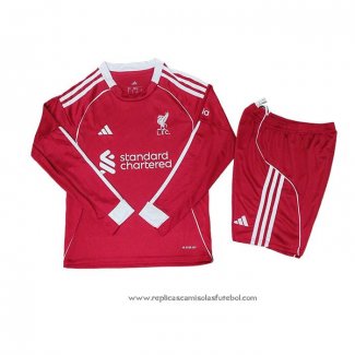 Camisola 1º Liverpool 2025-2026 Crianca Manga Comprida
