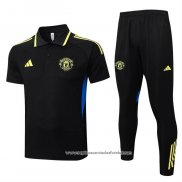 Conjunto Polo del Manchester United 2025-2026 Preto Amarelo