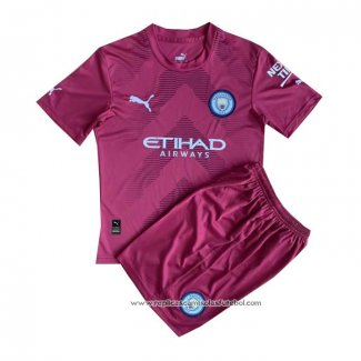 Camisola Manchester City Goleiro 2022-2023 Crianca Vermelho