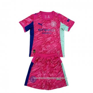 Camisola Manchester City Goleiro 2025-2026 Crianca Rosa