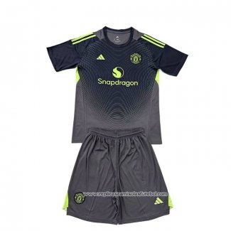 Camisola 2º Manchester United Goleiro 2025-2026 Crianca Preto