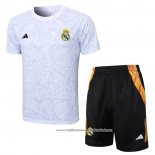 Fato de Treino Real Madrid 2024-2025 Manga Curta Branco - Calcas Curta