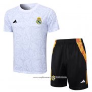 Fato de Treino Real Madrid 2024-2025 Manga Curta Branco - Calcas Curta